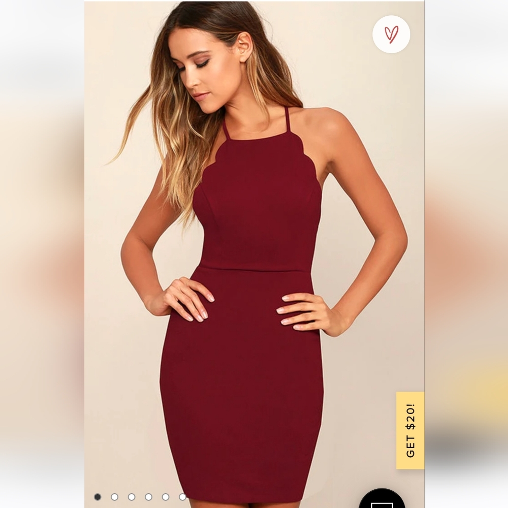 LULUS Hearts Content Wine Red Bodycon Dress